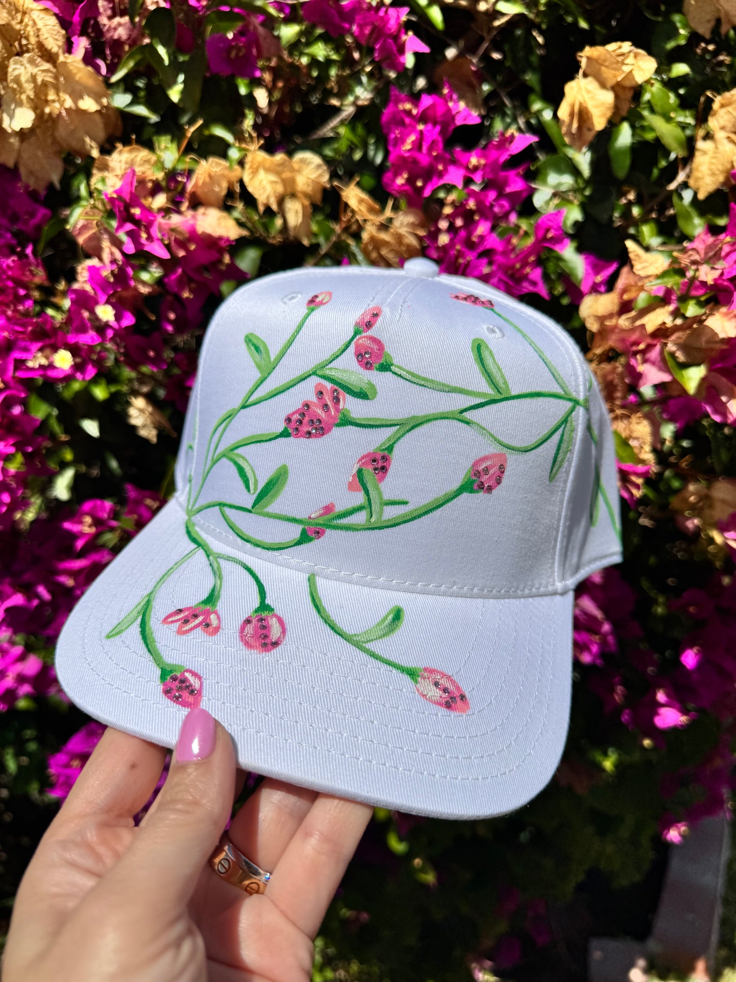 Hand-Painted Flower Hat