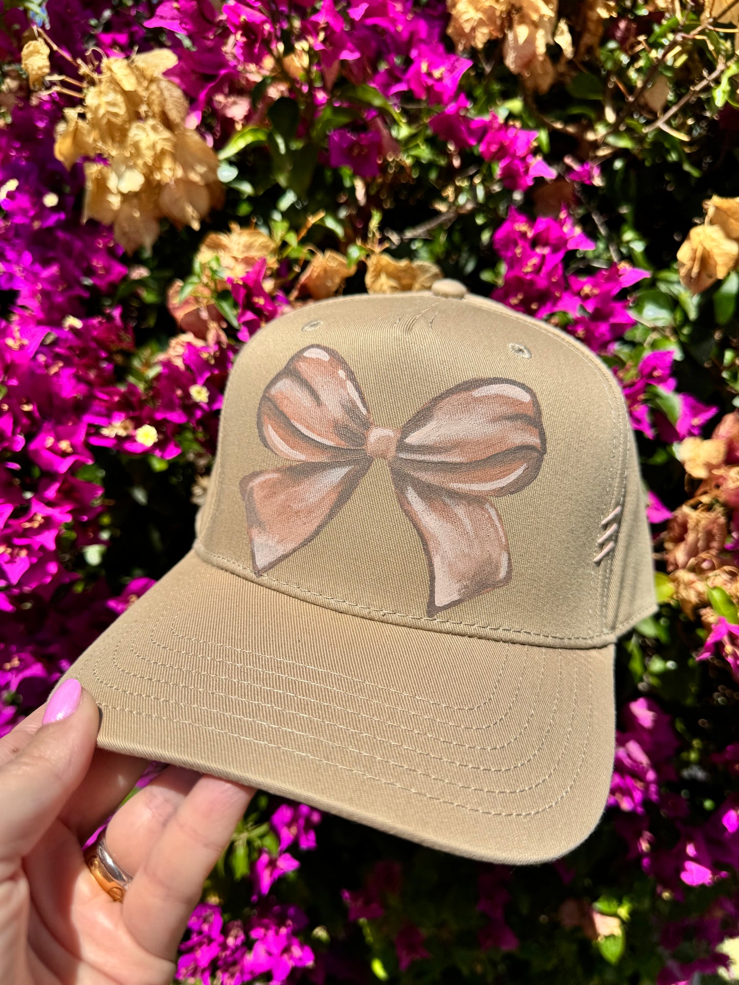 Pink Hand-Painted Bow Hat